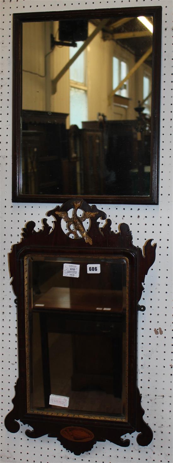 Georgian fretwork mirror & another(-)